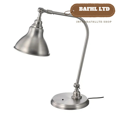 Work lamp, pewter effect