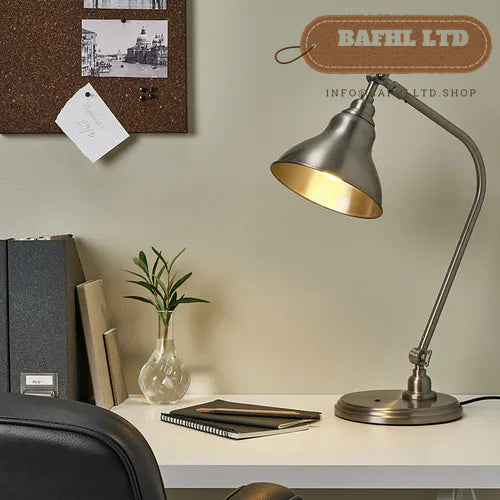 Work lamp, pewter effect