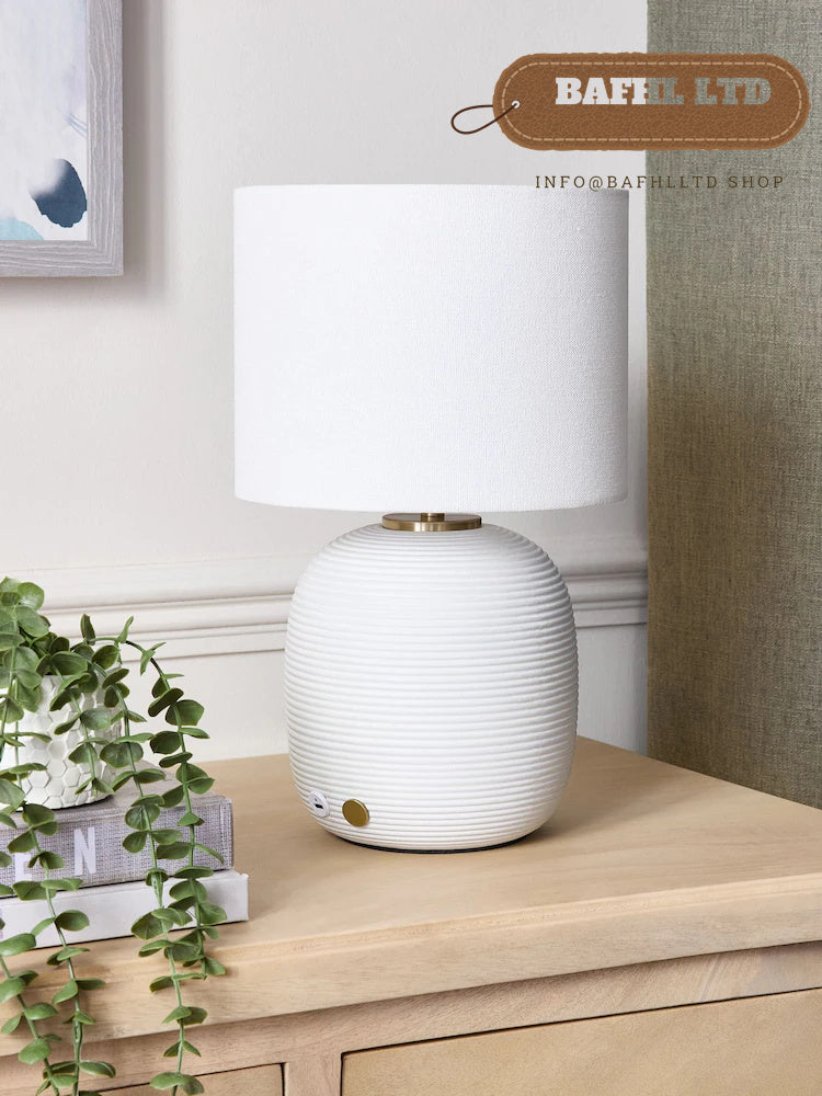 Ivory Hadleigh Rechargeable Touch Wireless Table Lamp