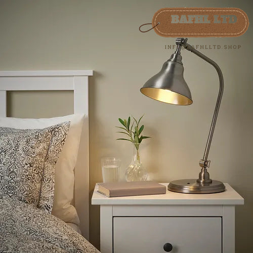 Work lamp, pewter effect